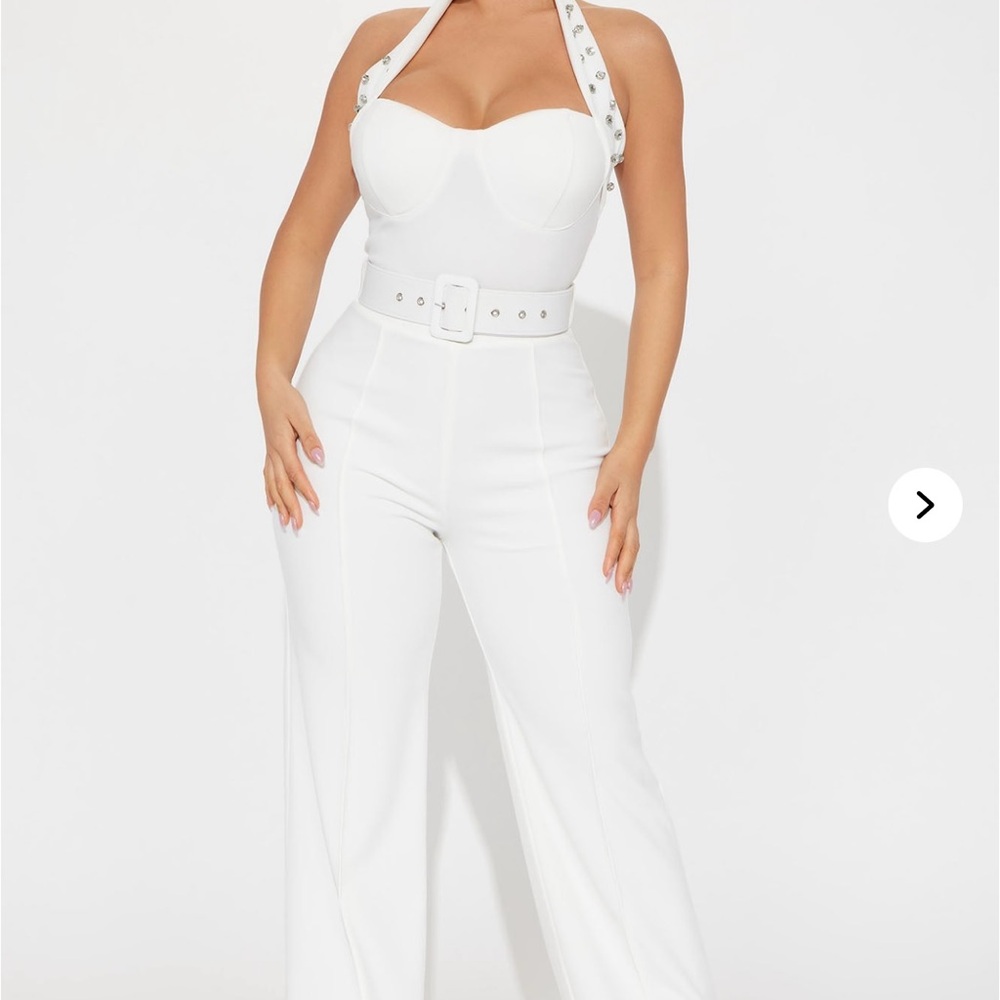 Fashion Nova White Halter Jumpsuit
